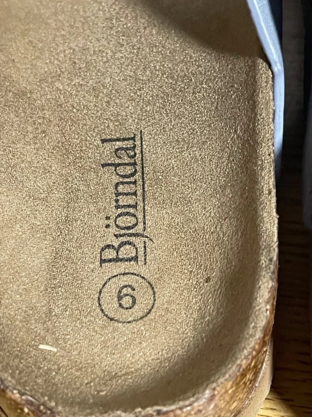 Björndal Laurie Sandals Womens 9 M Blue Slip-On Shoes Cork Footbed